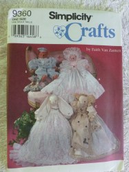 9360 18 IN BEAR, BUNNY, ELEPHANT JTD DOLLS, CLOTHES PATTERN